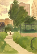 Ветер. Бум., акварель. 26x41, 1970-е