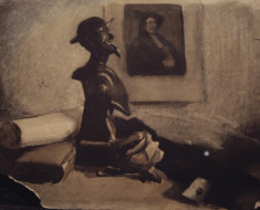 В кабинете. Бум., акварель. 1970-е