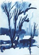 Зимний пейзаж. Бум., чернила. 41x58, 1981