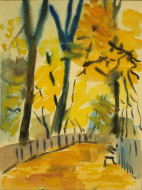 Осенний парк. Бум., акварель. 19x26, 1980-е