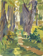 lАллея. Бум., темпера. 56x43, 1960-е