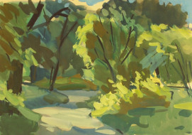 Солнечный день. Бум., темпера. 39x27, 1970-е