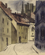 В старой Риге. Бум., акварель. 40x50, 1973