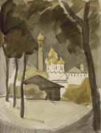 Ростов Великий. Бум., акварель. 39x54, 1960-е
