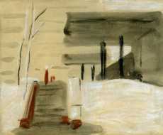 Лестница. Бум., акварель, сангина. 29x24, 1970-е