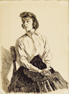 Женский портрет. Бум. тон., перо. 1950-е