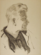 Мужской портрет. Бум. тон., акварель. 36x50, 1950-е