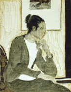 Женский портрет. Бум., темпера.  25x34, 1970-е