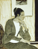 Женский портрет. Бум., темпера. 25x34, 1970-е