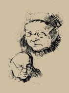 Портрет бабушки. Бум. тушь, перо. 20x27, 1930-е