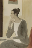Женский портрет. Бум., акварель.  25x34, 1970-е