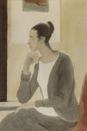 Женский портрет. Бум., акварель. 25x34, 1970-е