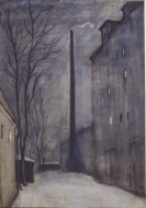 Московский вечер. Бум., акварель 42x63, 1970-е