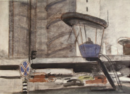 У Красных ворот. Милицейский пост. Бум., Смешанная техника. 1970-е